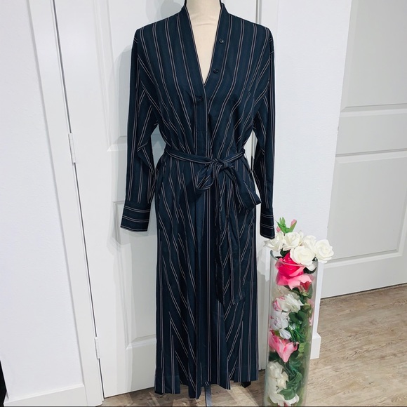 NWT Vince | Pinstriped Midi Dress - Picture 6 of 14